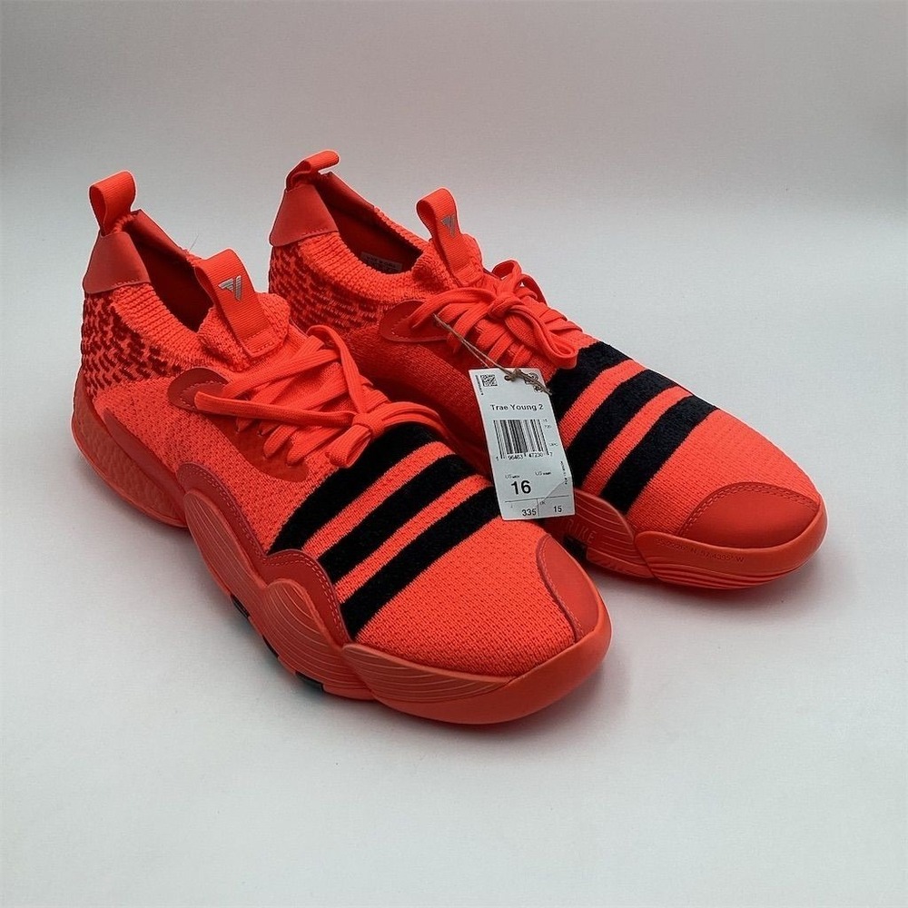 Adidas Trae Young Orange Basketball Shoes Size 16 Low Top Athletic Sneakers